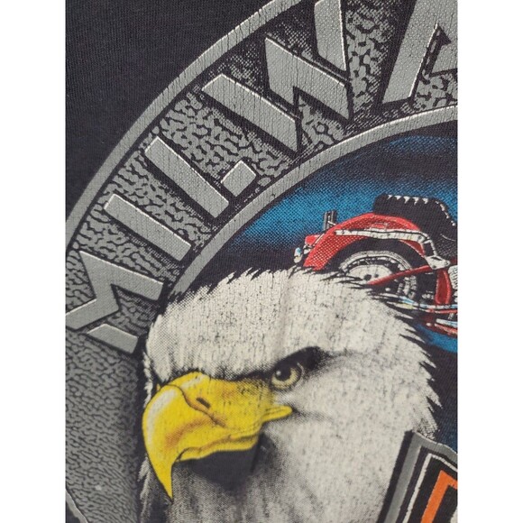 Vintage 1991 Harley-Davidson Milwaukee Iron Eagle T Shirt *Faded* Size Large - Picture 4 of 7